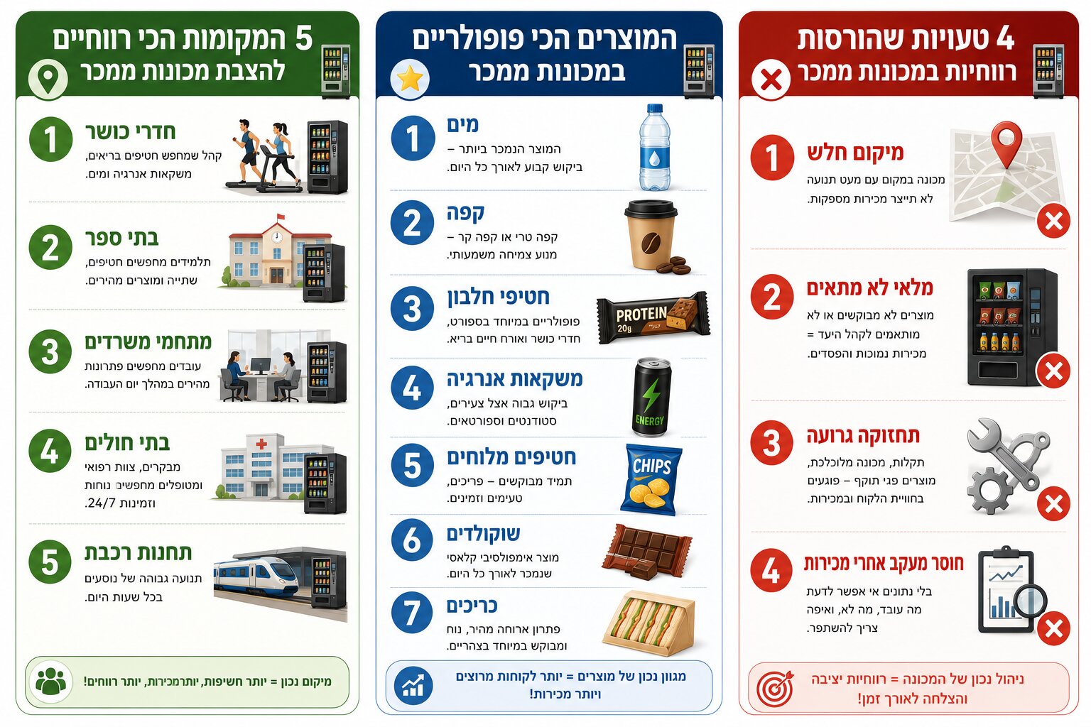 מכונות ממכר אוטומטיות: כל מה שצריך לדעת לפני שמתחילים
